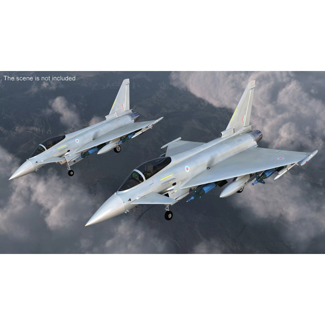 Eurofighter Typhoon Jet 3D Model – High Poly Military Aircraft, FBX - View 6