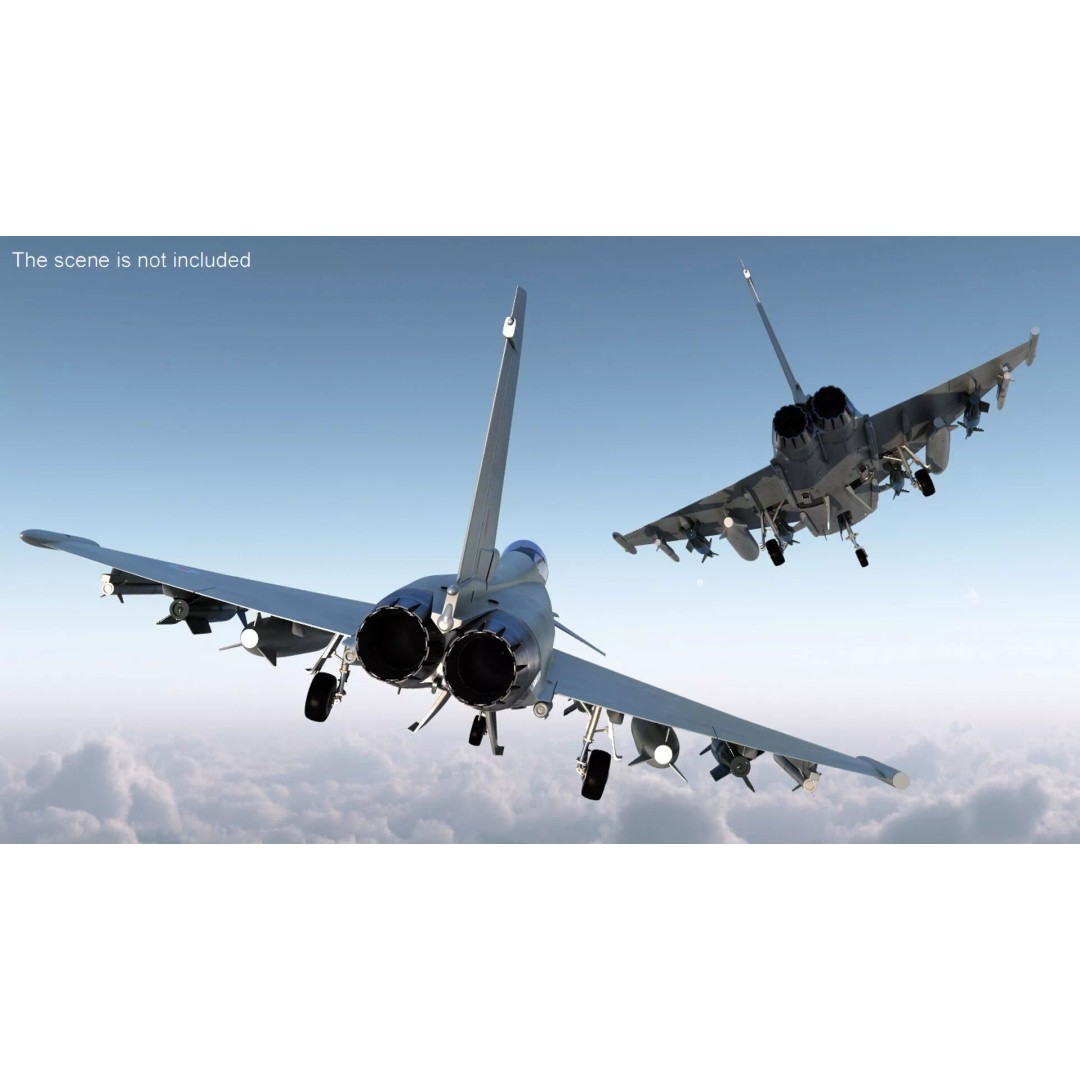 Eurofighter Typhoon Jet 3D Model – High Poly Military Aircraft, FBX - View 7