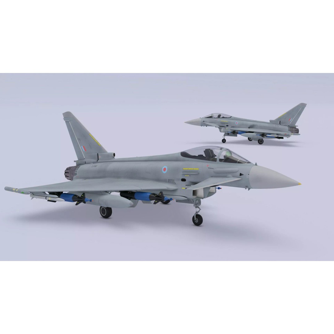 Eurofighter Typhoon Jet 3D Model – High Poly Military Aircraft, FBX - View 8