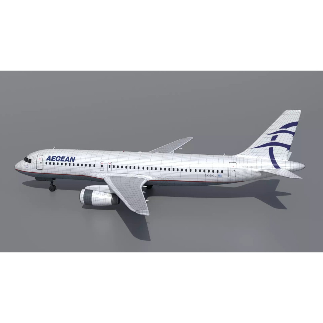 Airbus A320 3D Model – Realistic Commercial Aircraft, PBR Textures - View 11