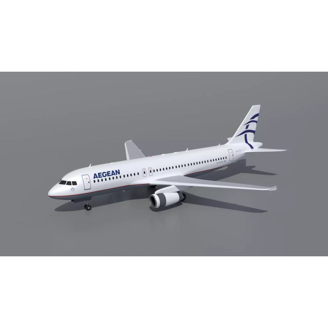 Airbus A320 3D Model – Realistic Commercial Aircraft, PBR Textures - View 2