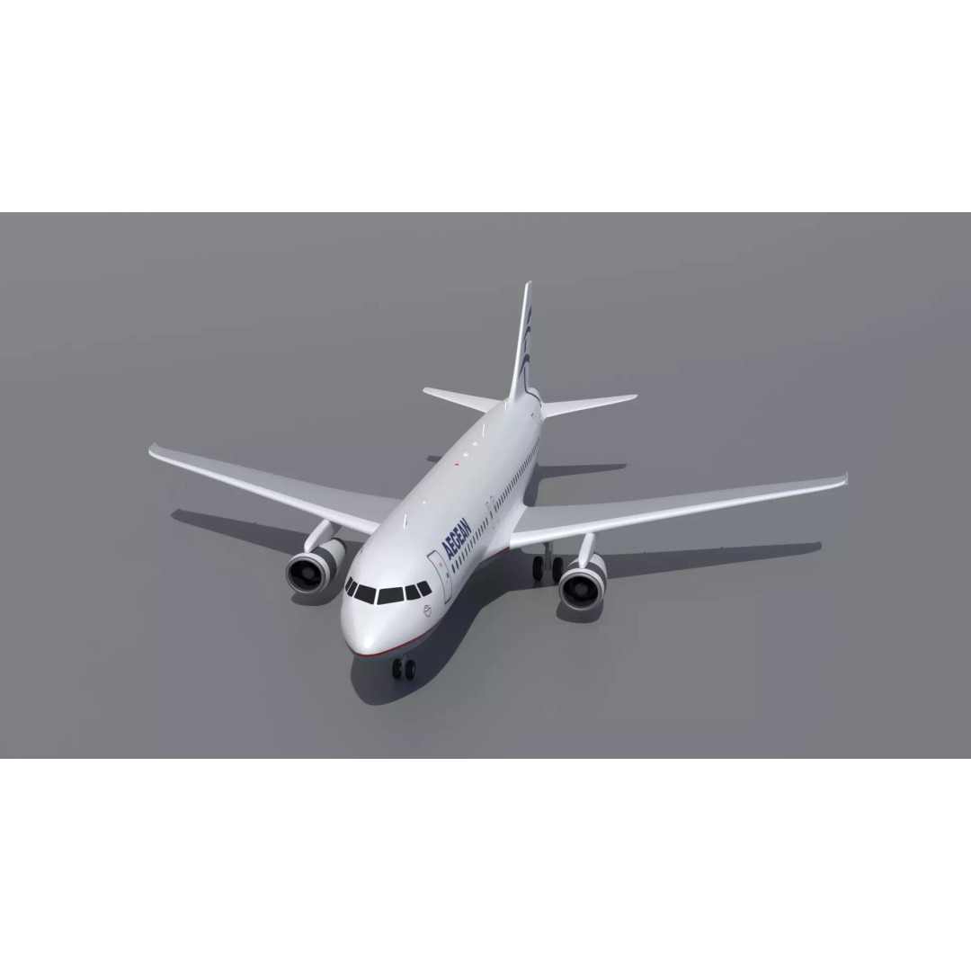 Airbus A320 3D Model – Realistic Commercial Aircraft, PBR Textures - View 3
