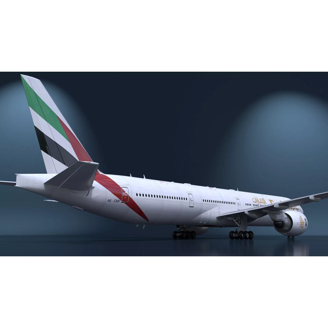 Boeing 777 3D Model – Rigged Aircraft for Animation, Cinema 4D - View 12