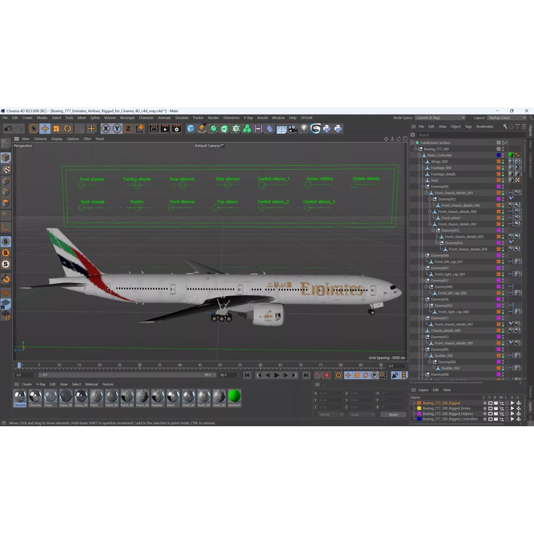 Boeing 777 3D Model – Rigged Aircraft for Animation, Cinema 4D - View 29