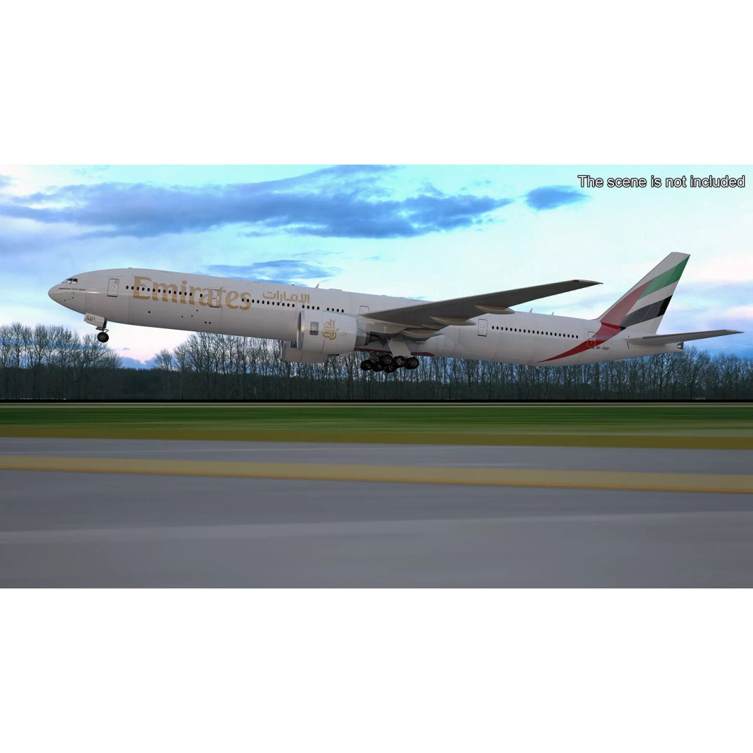 Boeing 777 3D Model – Rigged Aircraft for Animation, Cinema 4D - View 9