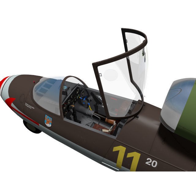 Heinkel He 162 A2 Salamander 3D Model – High Poly Military Aircraft, FBX - View 10
