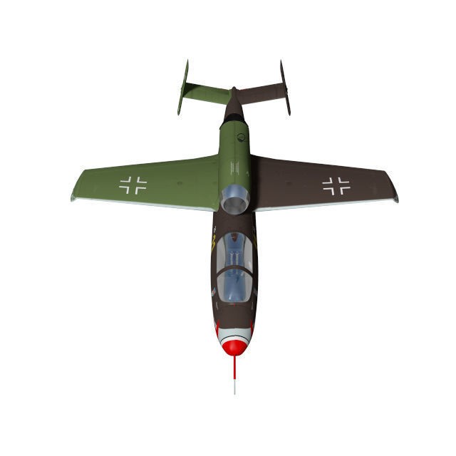 Heinkel He 162 A2 Salamander 3D Model – High Poly Military Aircraft, FBX - View 13