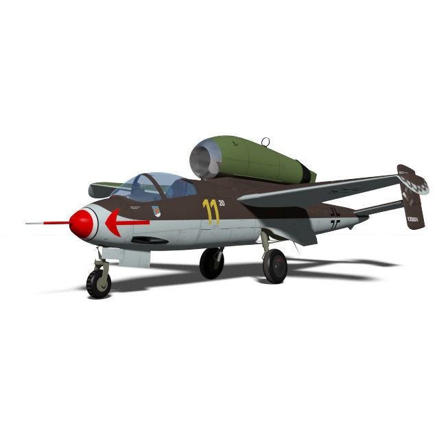 Heinkel He 162 A2 Salamander 3D Model – High Poly Military Aircraft, FBX - View 4