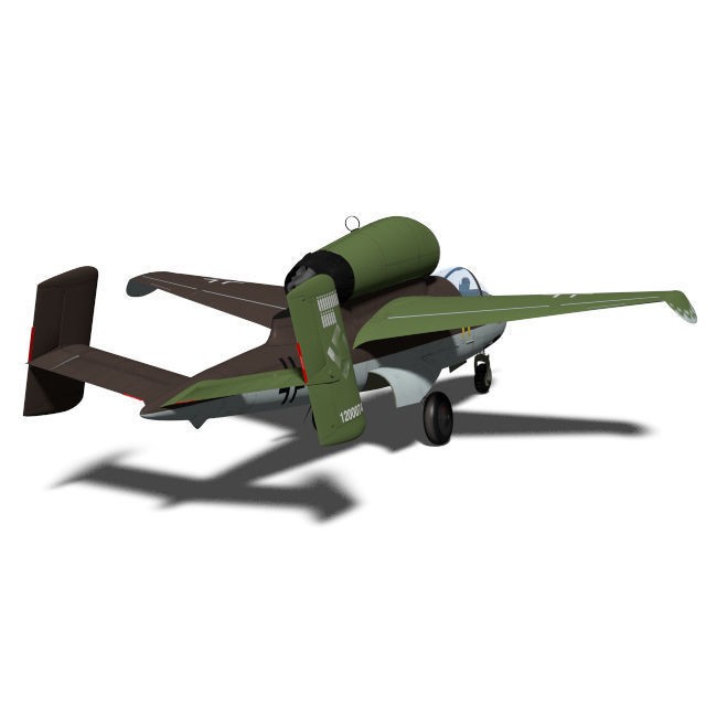 Heinkel He 162 A2 Salamander 3D Model – High Poly Military Aircraft, FBX - View 5