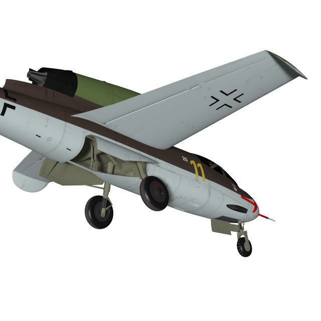 Heinkel He 162 A2 Salamander 3D Model – High Poly Military Aircraft, FBX - View 6