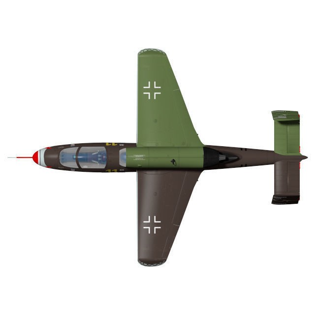Heinkel He 162 A2 Salamander 3D Model – High Poly Military Aircraft, FBX - View 8