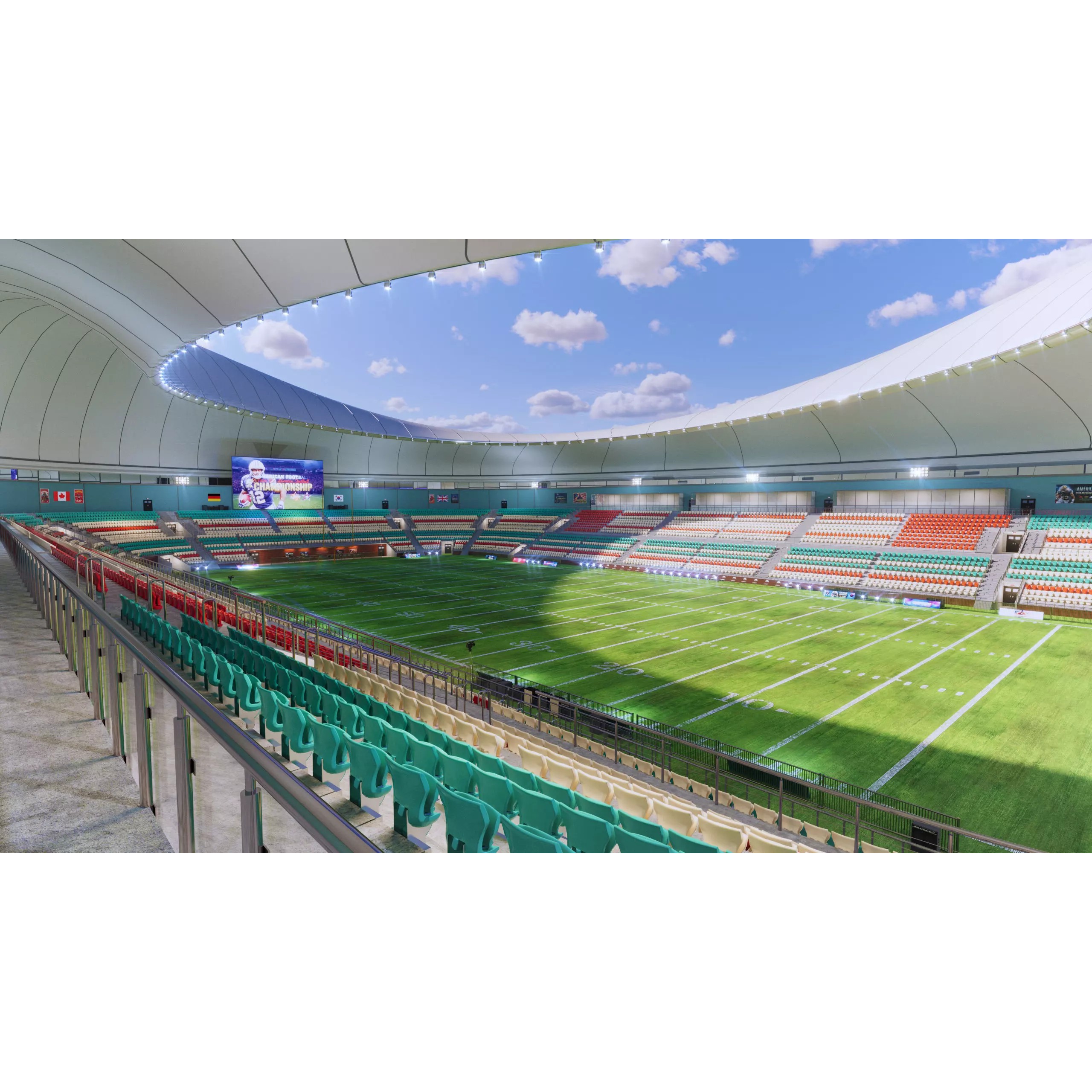 Modular American Football Stadium - Game-Ready 3D Model - View 10