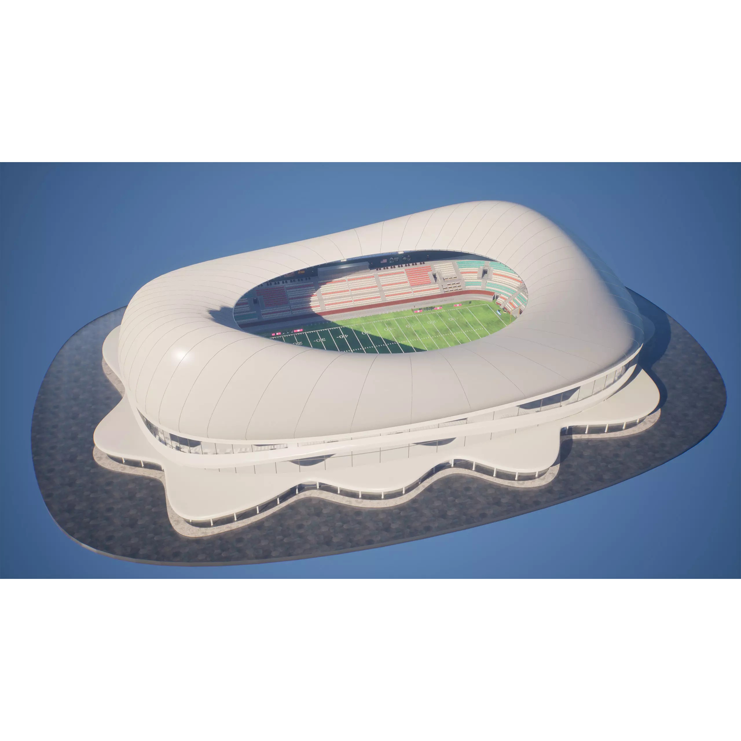 Modular American Football Stadium - Game-Ready 3D Model - View 21
