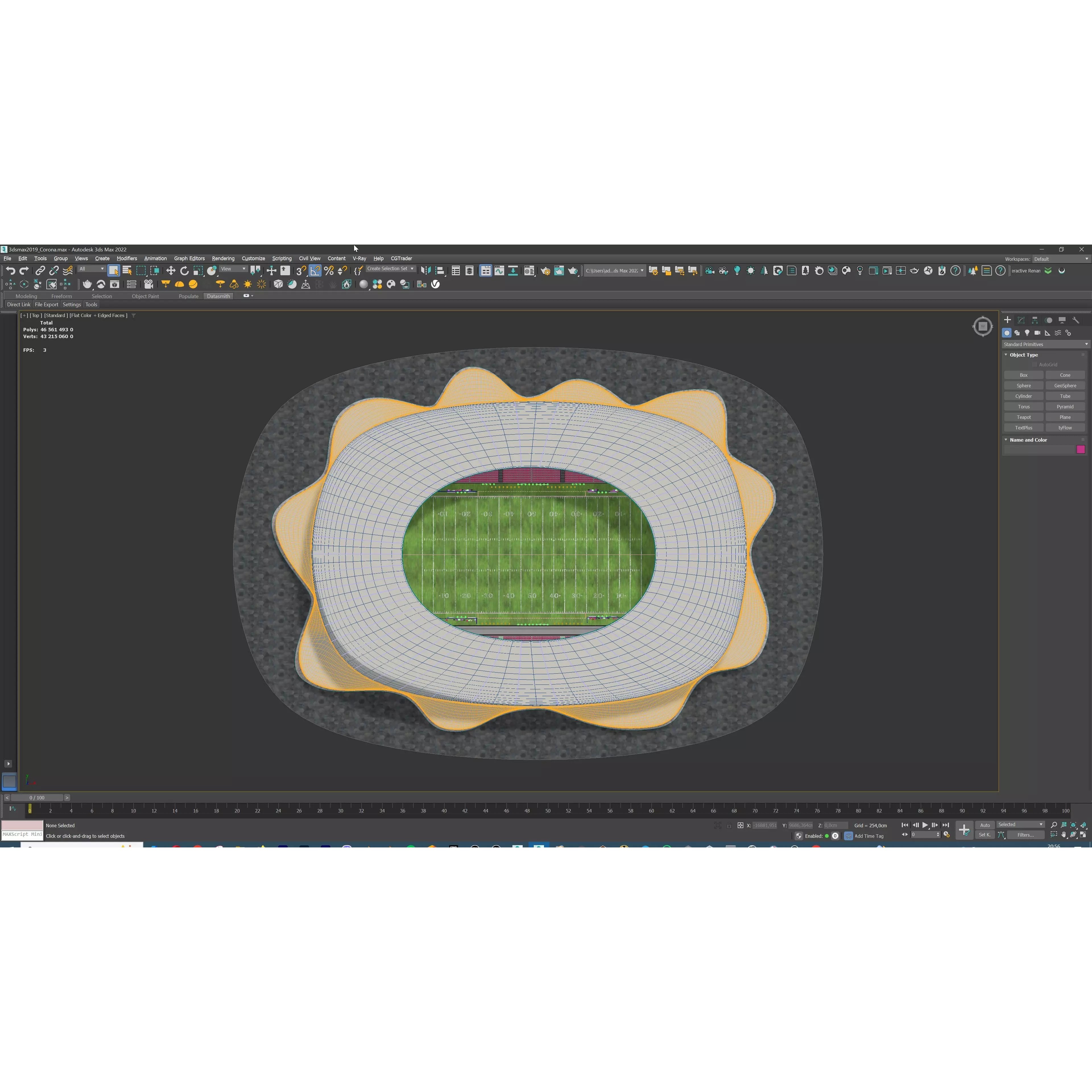 Modular American Football Stadium - Game-Ready 3D Model - View 22