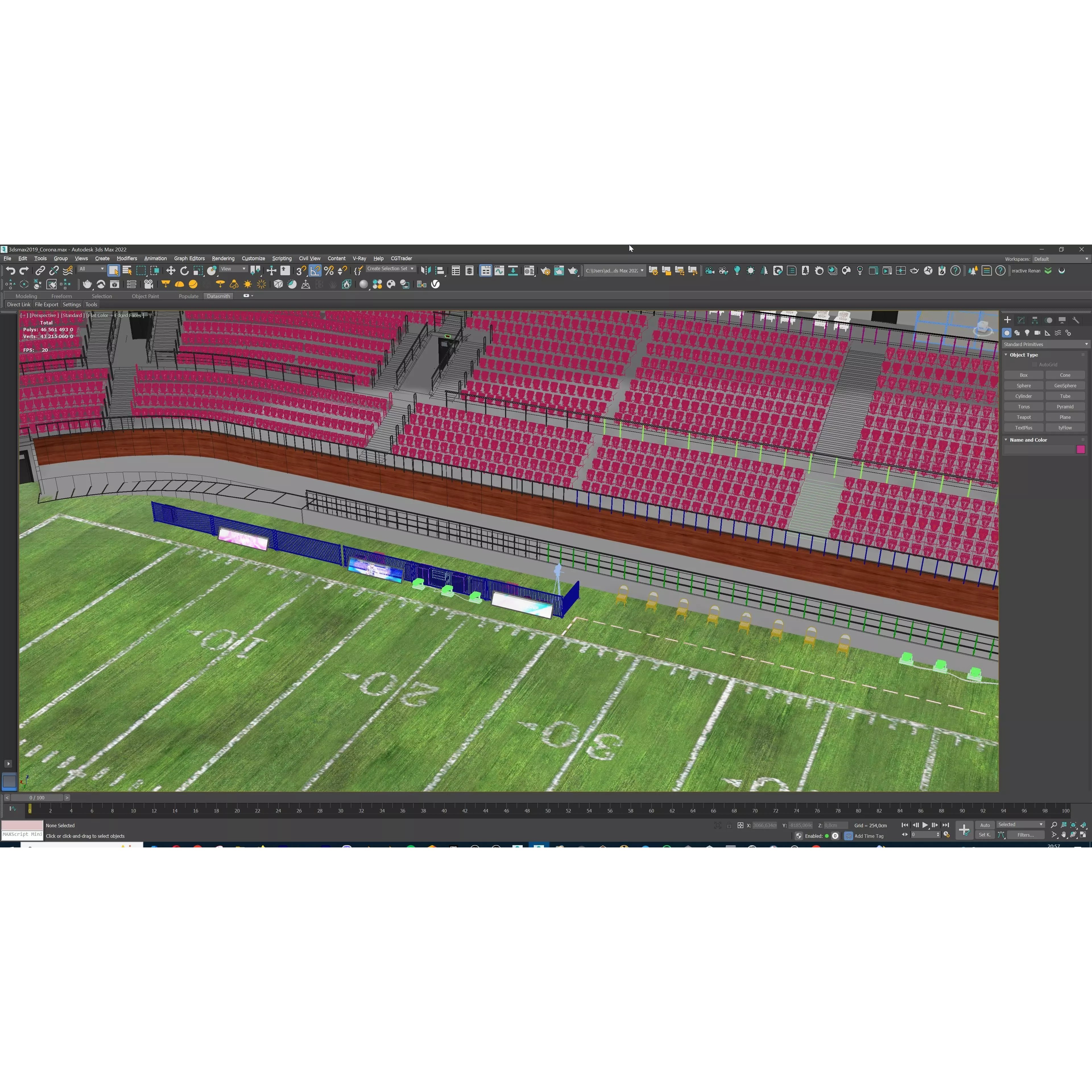 Modular American Football Stadium - Game-Ready 3D Model - View 23