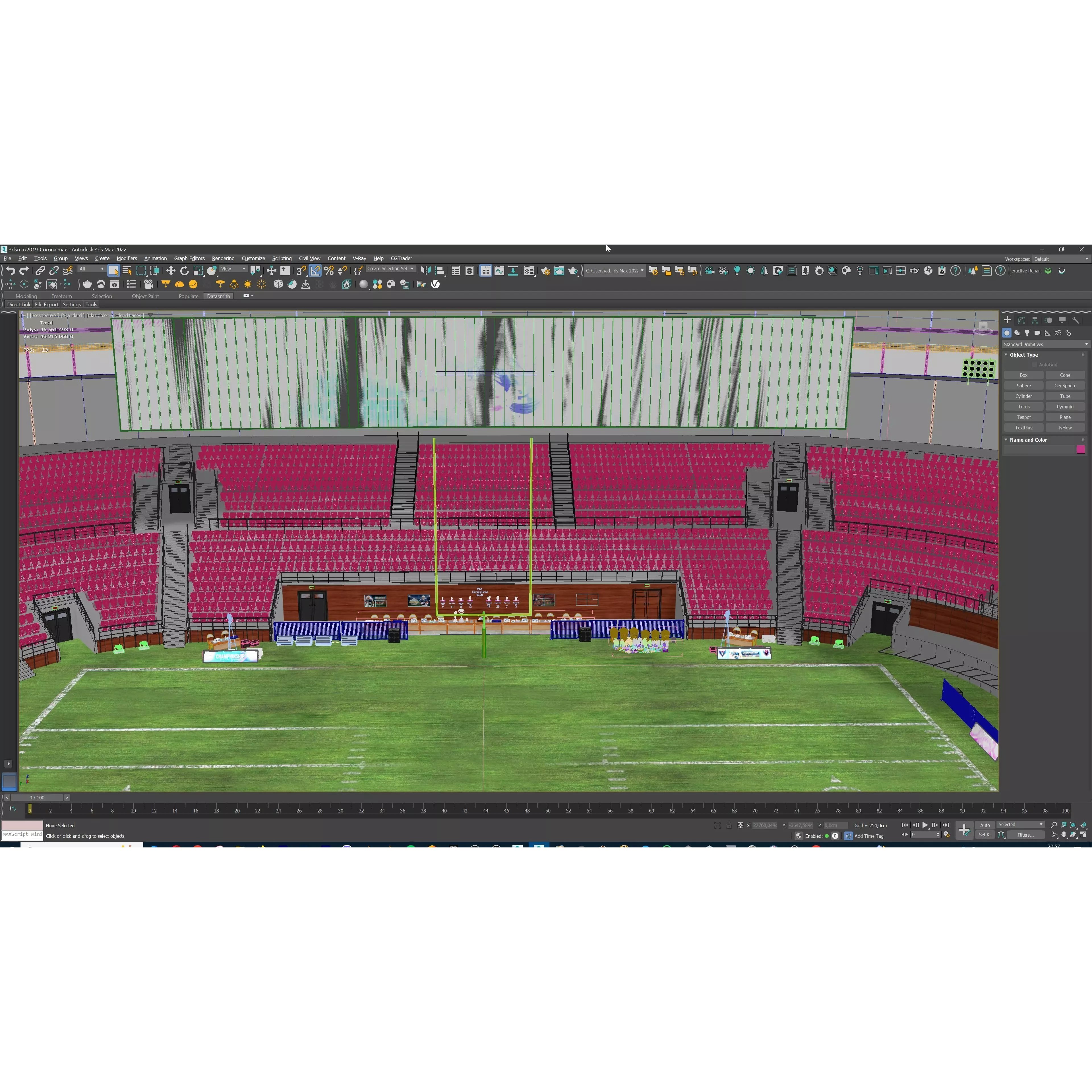 Modular American Football Stadium - Game-Ready 3D Model - View 24