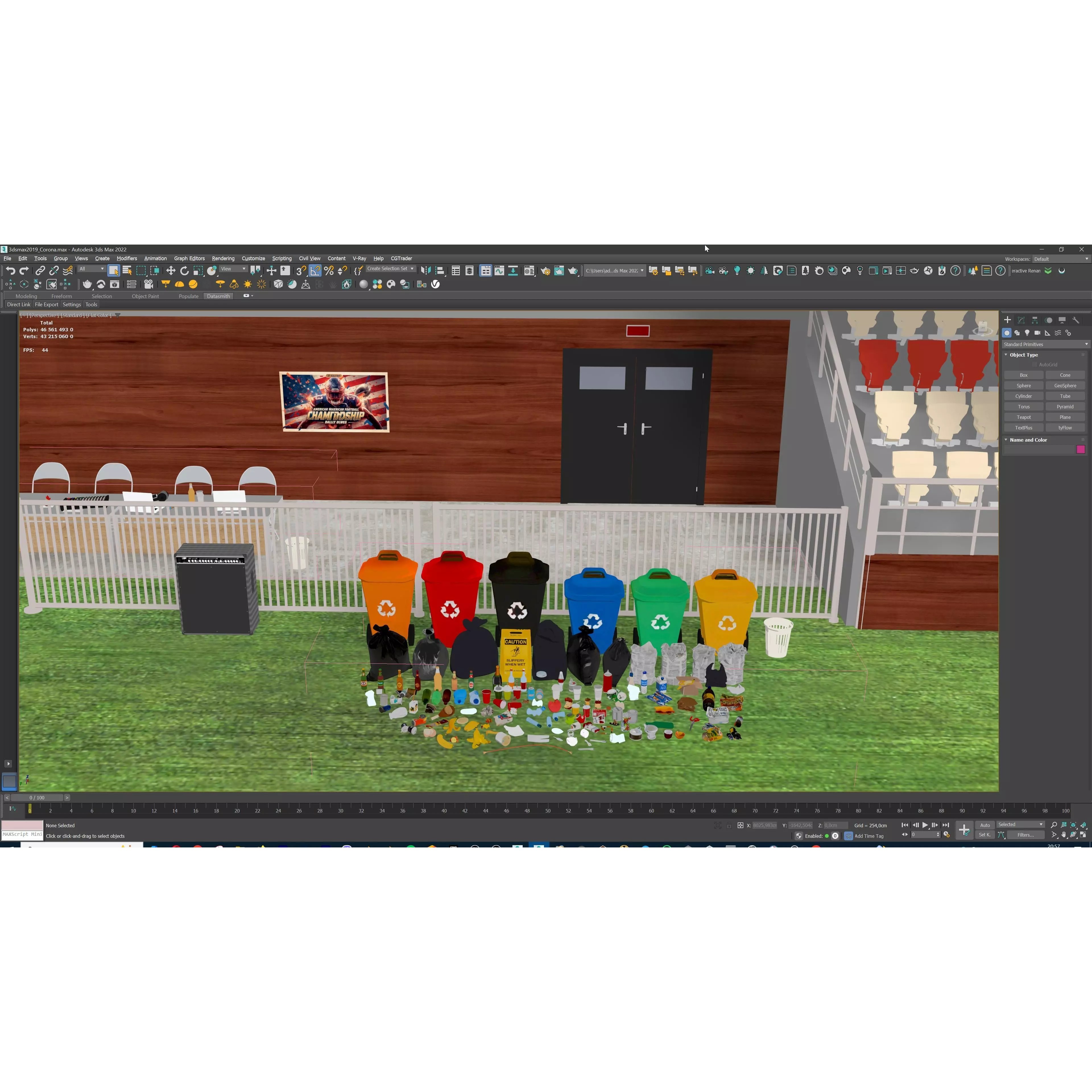 Modular American Football Stadium - Game-Ready 3D Model - View 25