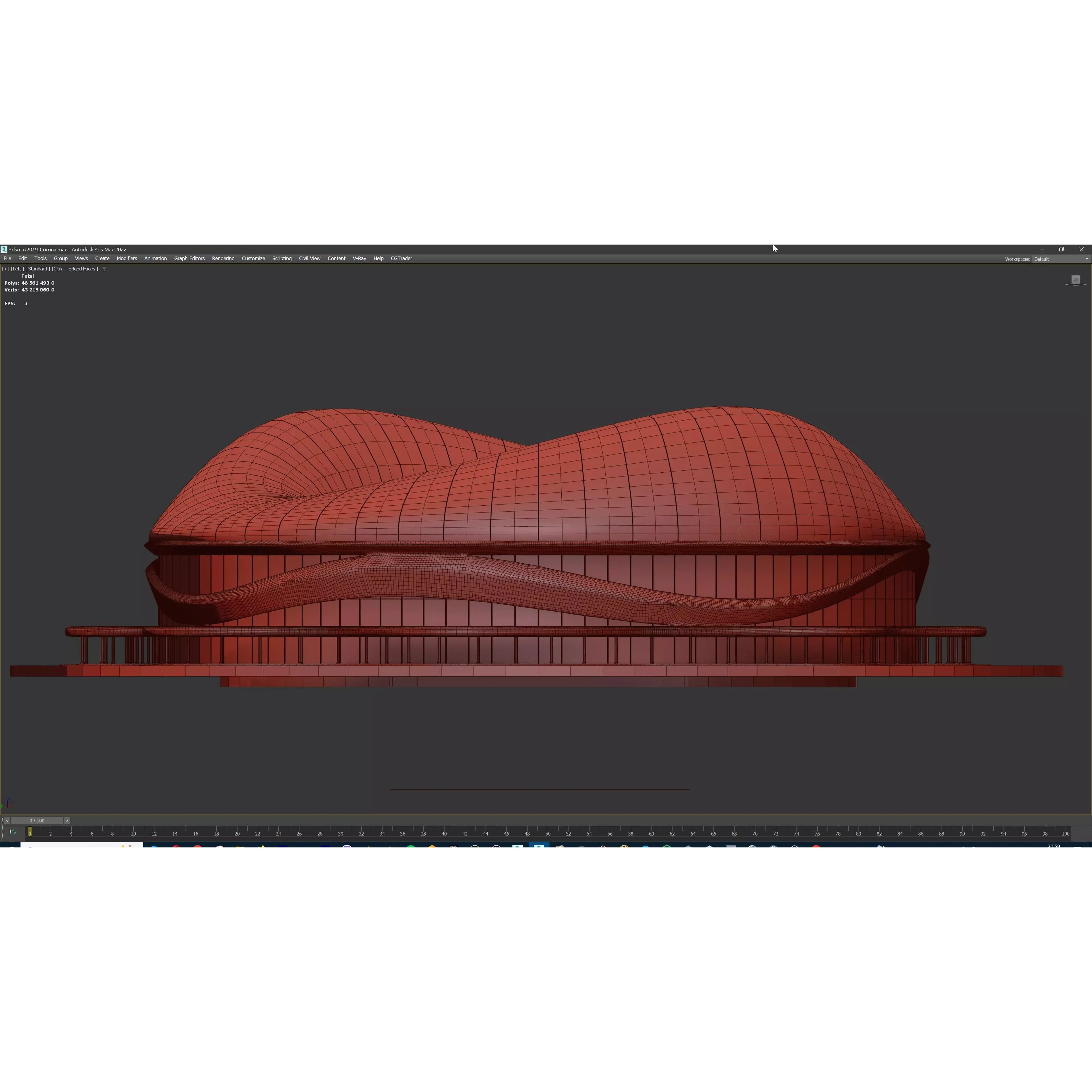 Modular American Football Stadium - Game-Ready 3D Model - View 29