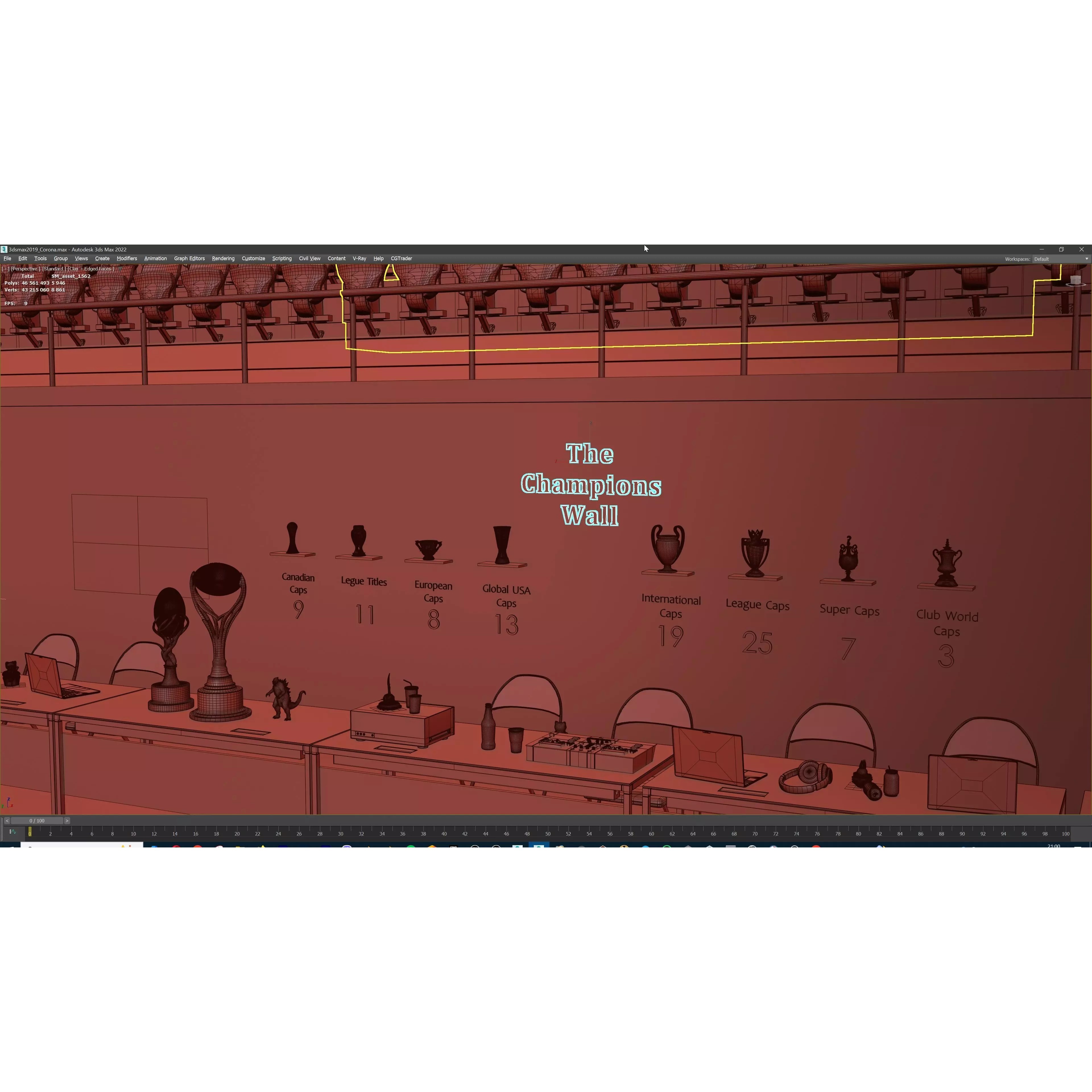 Modular American Football Stadium - Game-Ready 3D Model - View 31