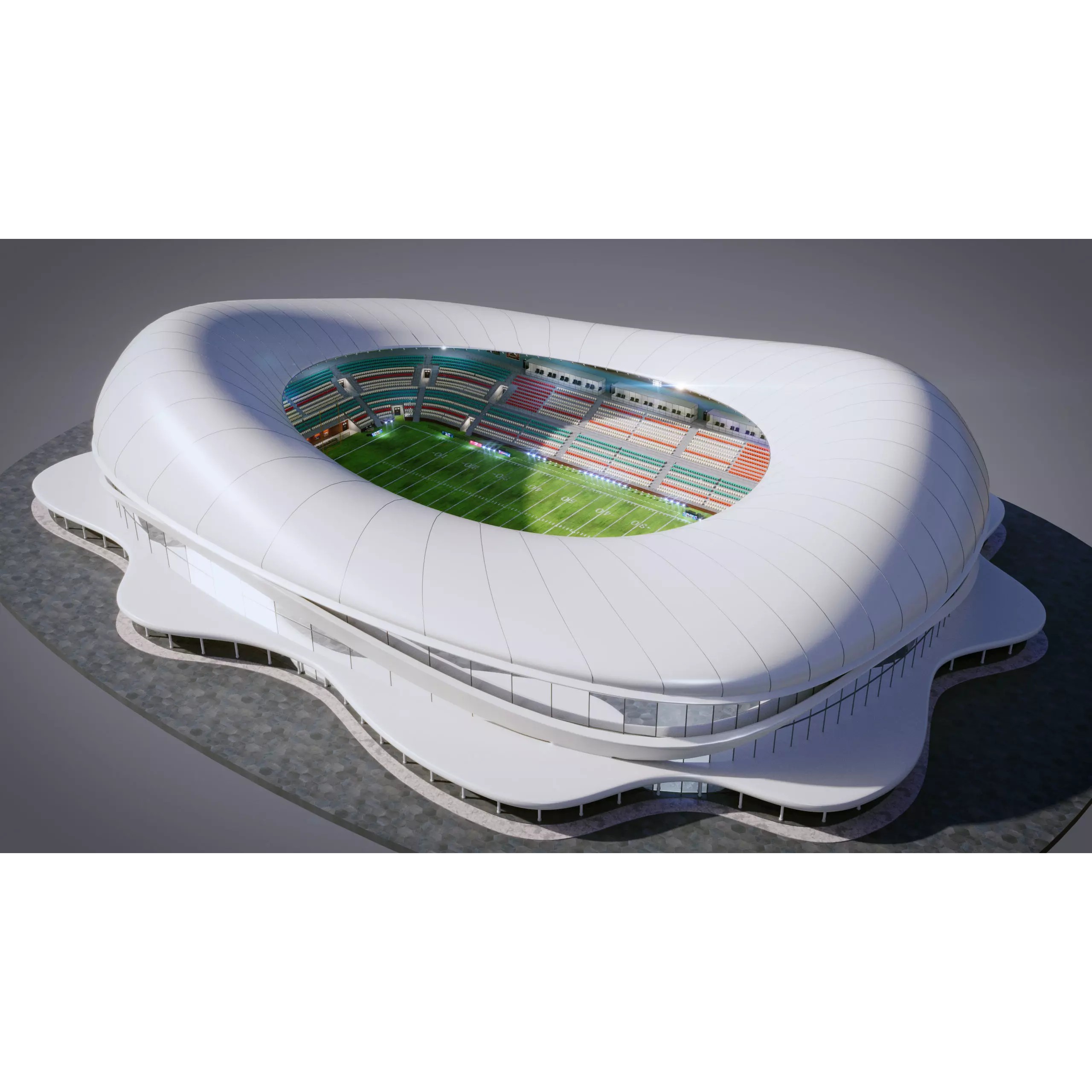 Modular American Football Stadium - Game-Ready 3D Model - View 33