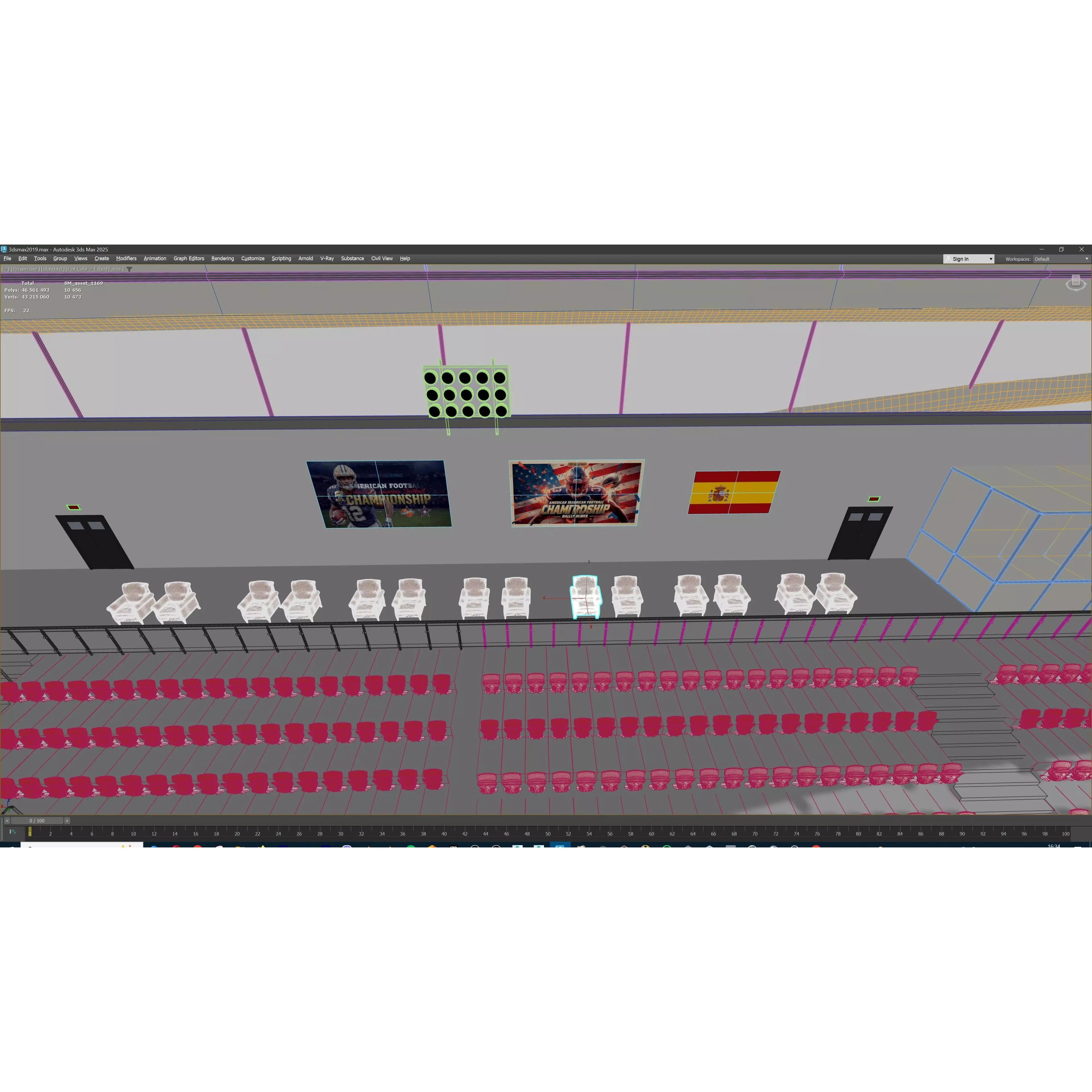 Modular American Football Stadium - Game-Ready 3D Model - View 37