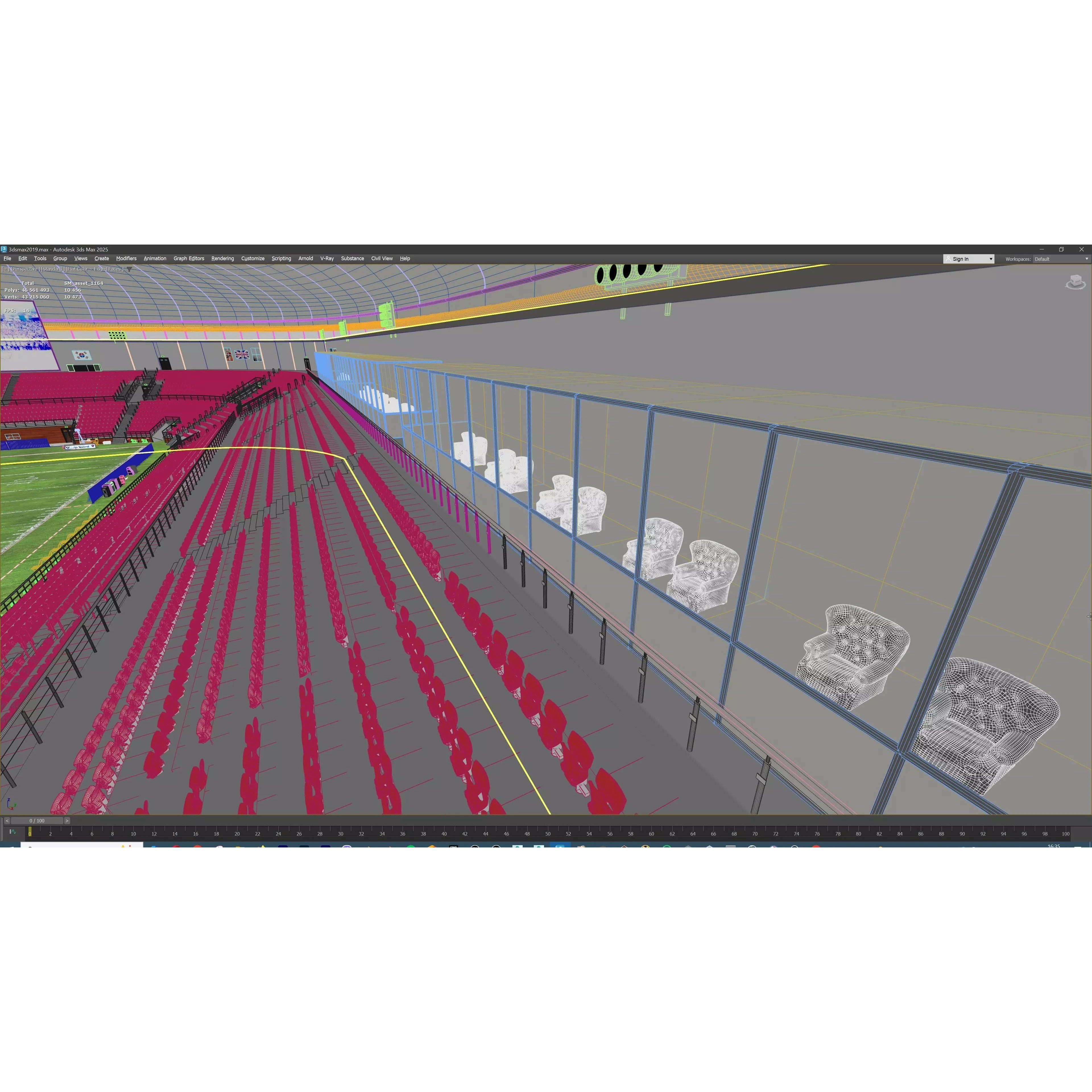 Modular American Football Stadium - Game-Ready 3D Model - View 38