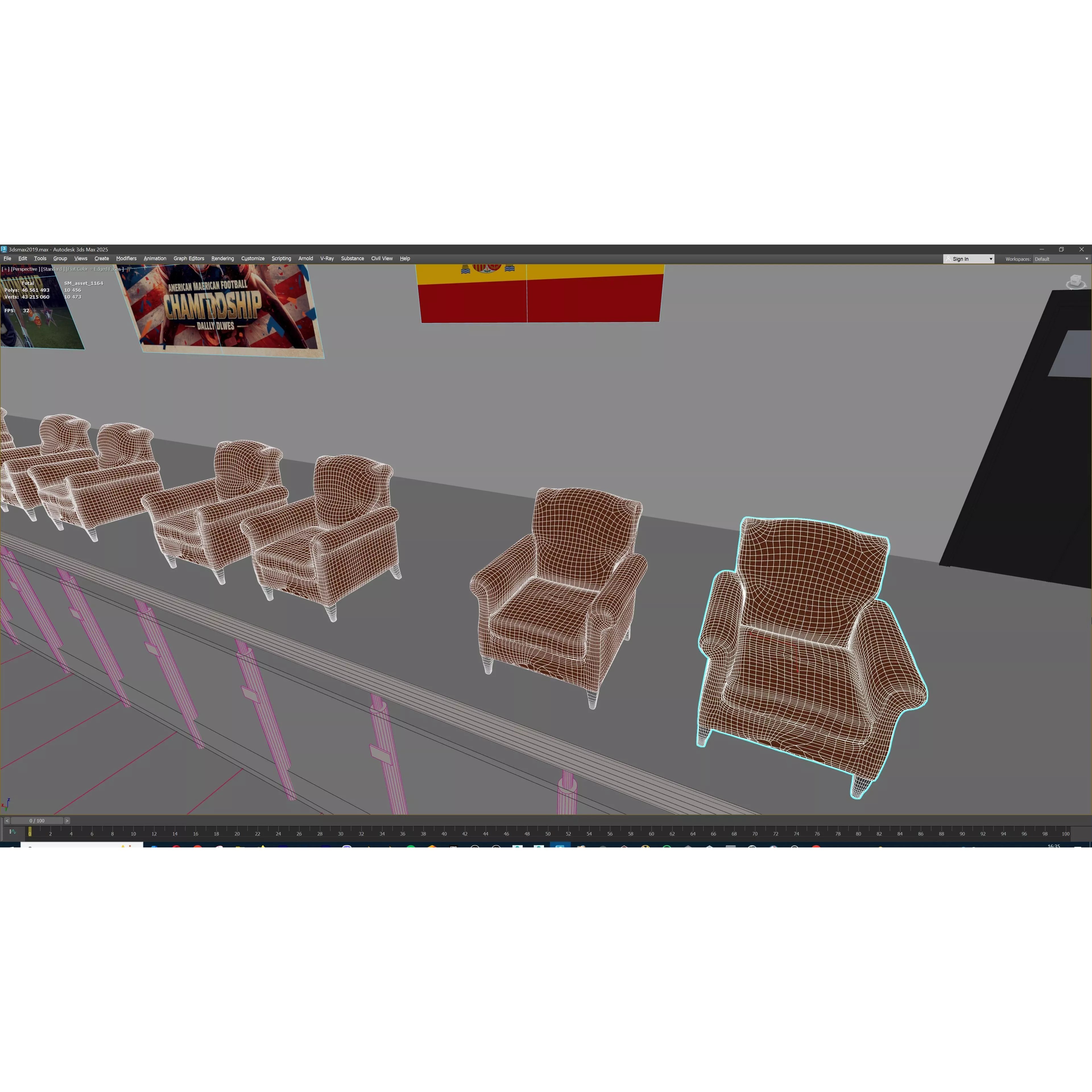 Modular American Football Stadium - Game-Ready 3D Model - View 40