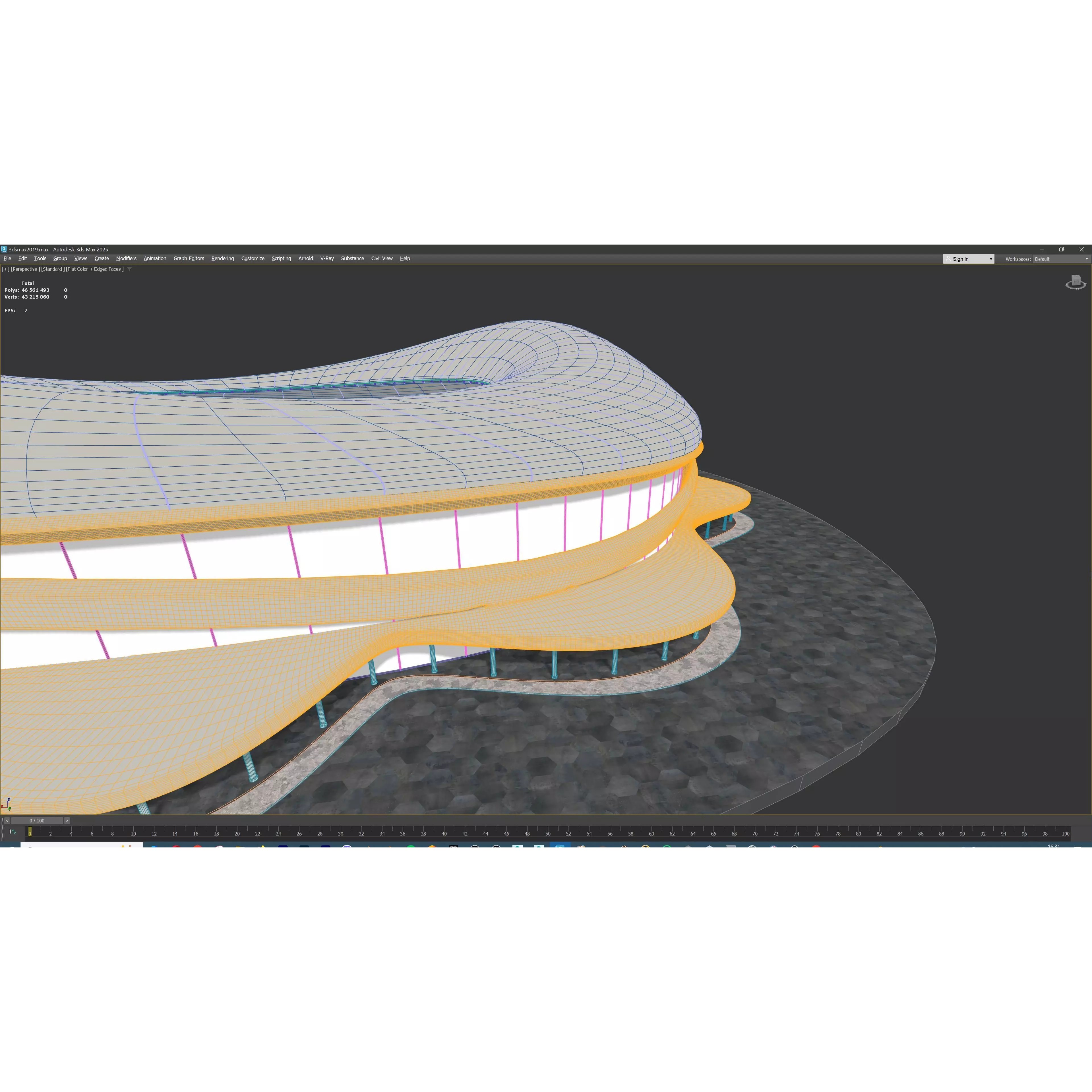Modular American Football Stadium - Game-Ready 3D Model - View 41
