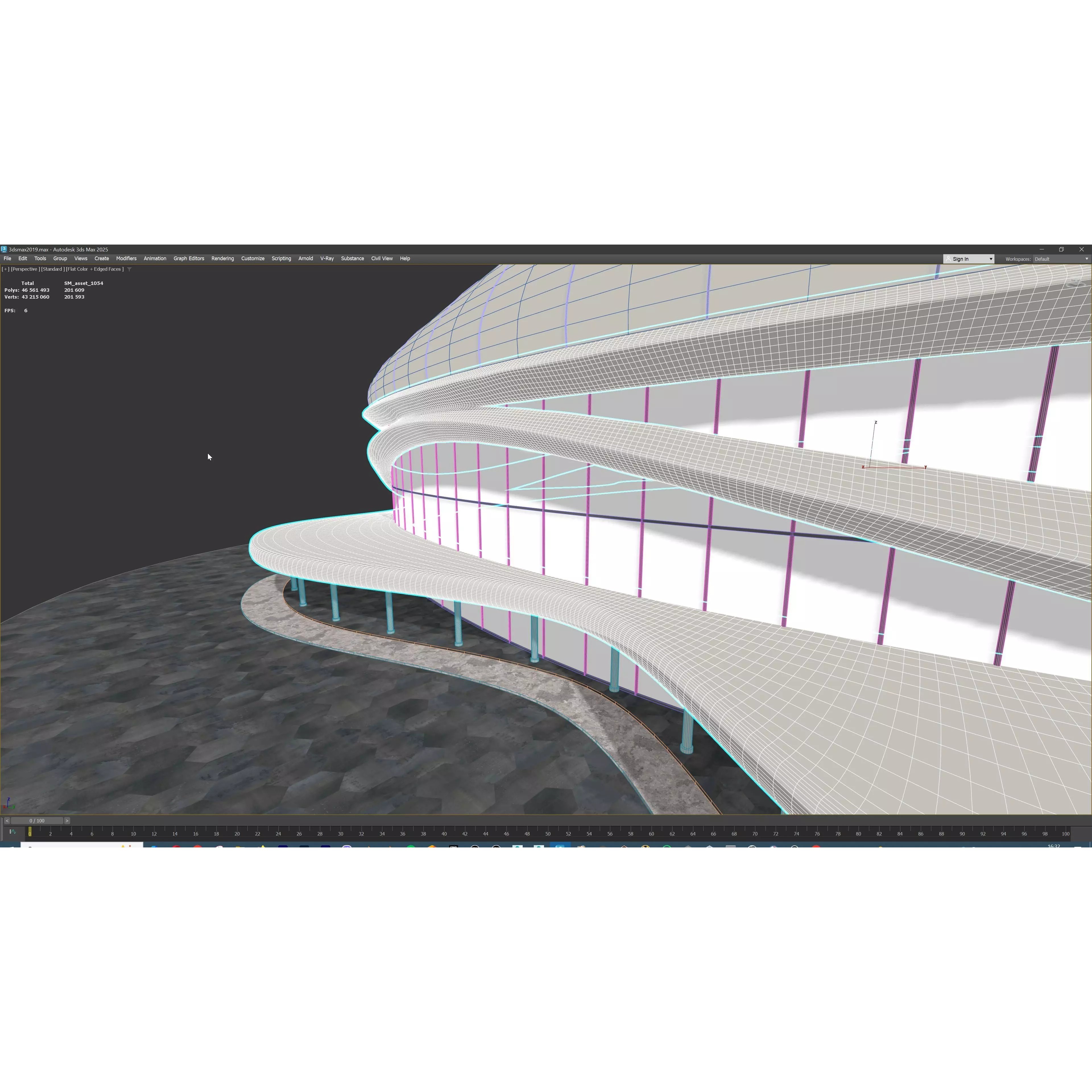 Modular American Football Stadium - Game-Ready 3D Model - View 42