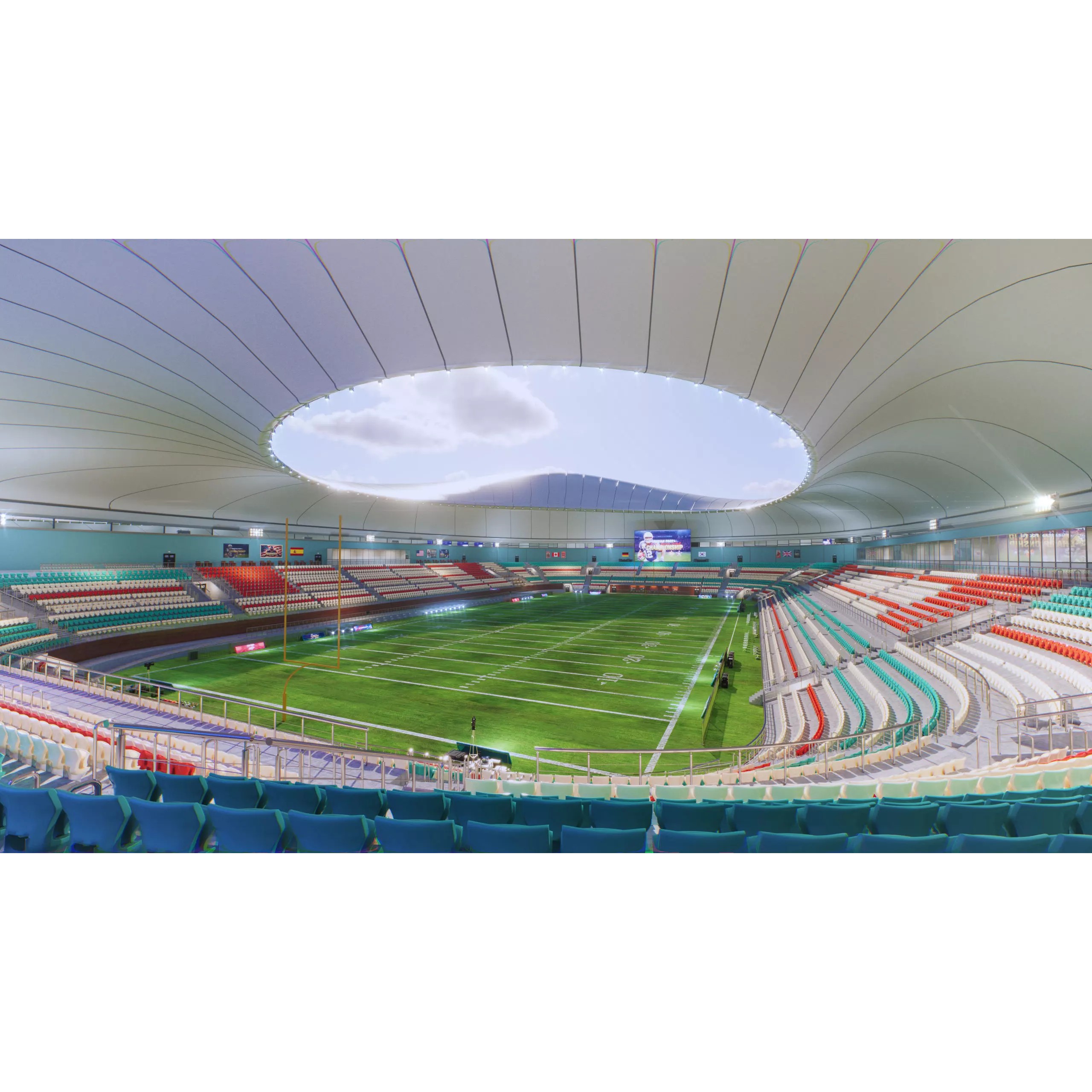 Modular American Football Stadium - Game-Ready 3D Model - View 5