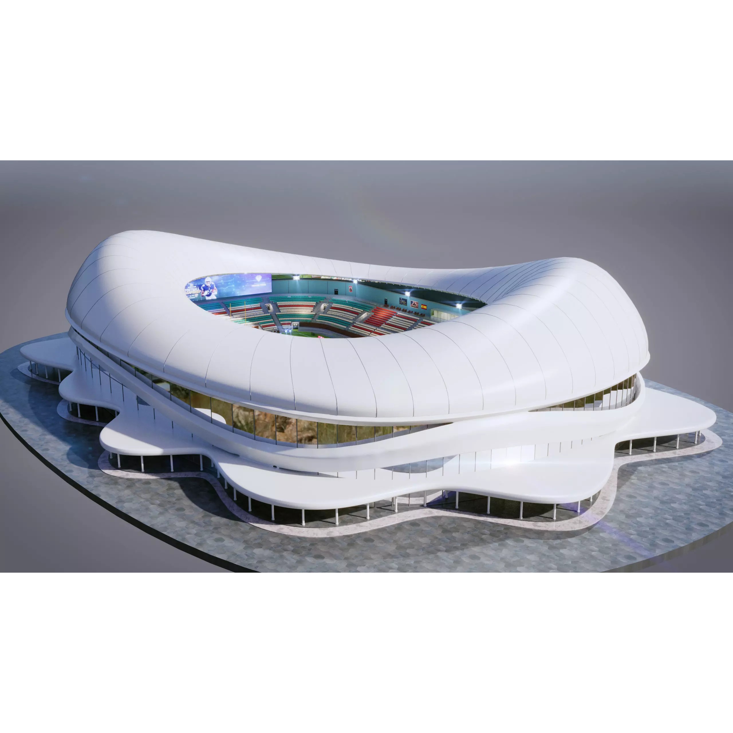 Modular American Football Stadium - Game-Ready 3D Model - View 6