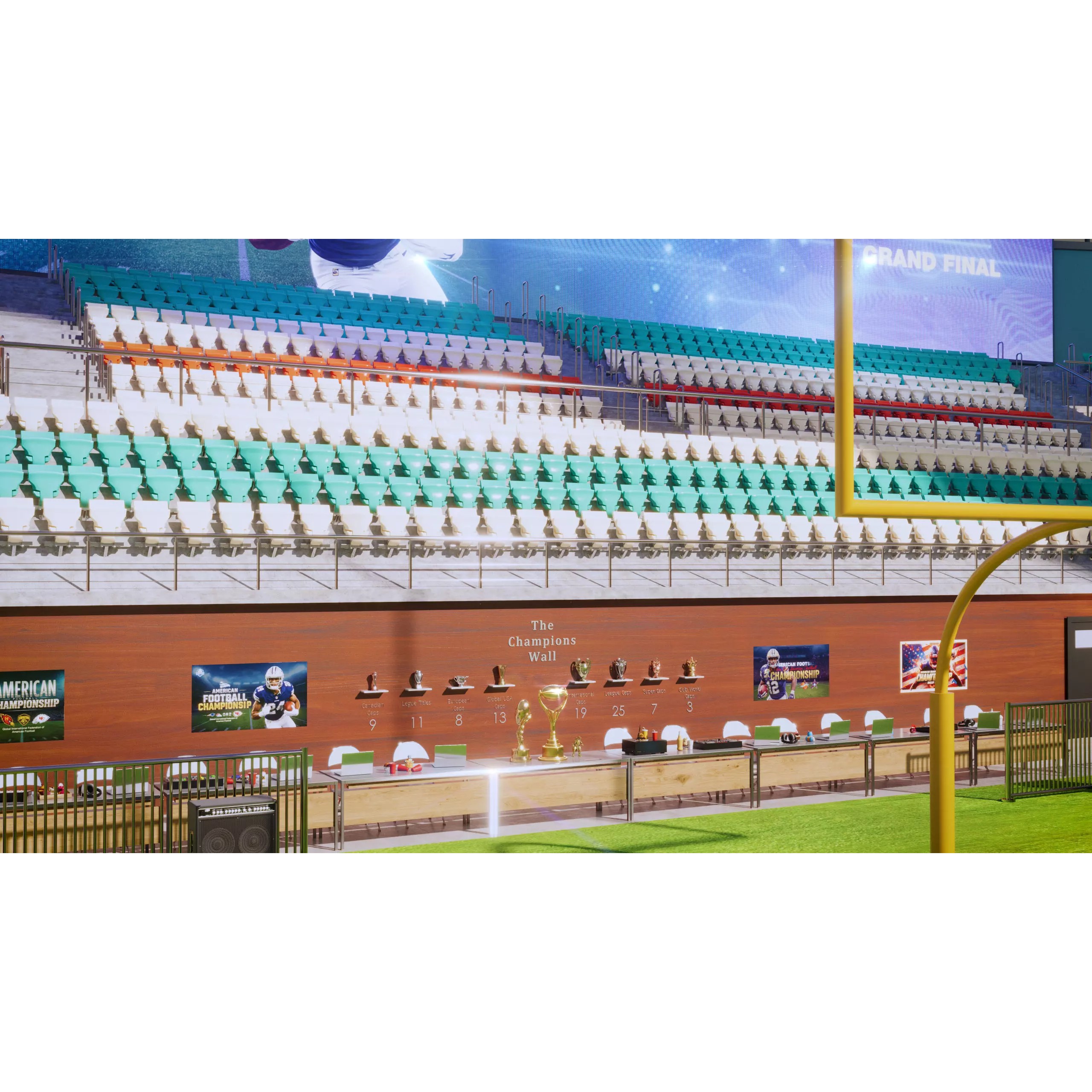 Modular American Football Stadium - Game-Ready 3D Model - View 7