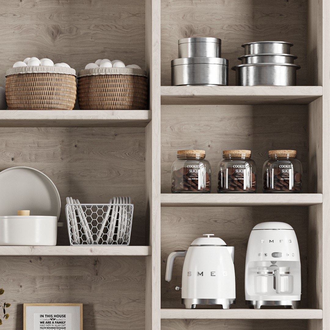 Kitchen Accessories 3D Model – High Poly Kitchenware, FBX & OBJ Formats