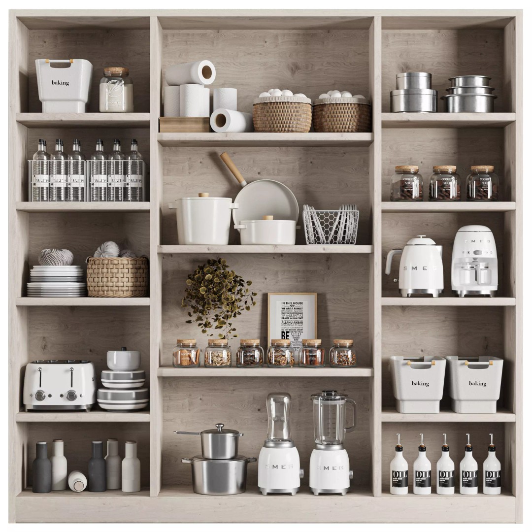 Kitchen Accessories 3D Model – High Poly Kitchenware, FBX & OBJ Formats - View 2
