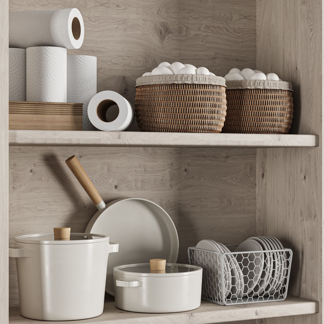 Kitchen Accessories 3D Model – High Poly Kitchenware, FBX & OBJ Formats - View 4