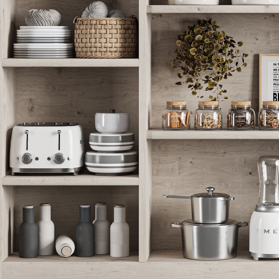 Kitchen Accessories 3D Model – High Poly Kitchenware, FBX & OBJ Formats - View 5