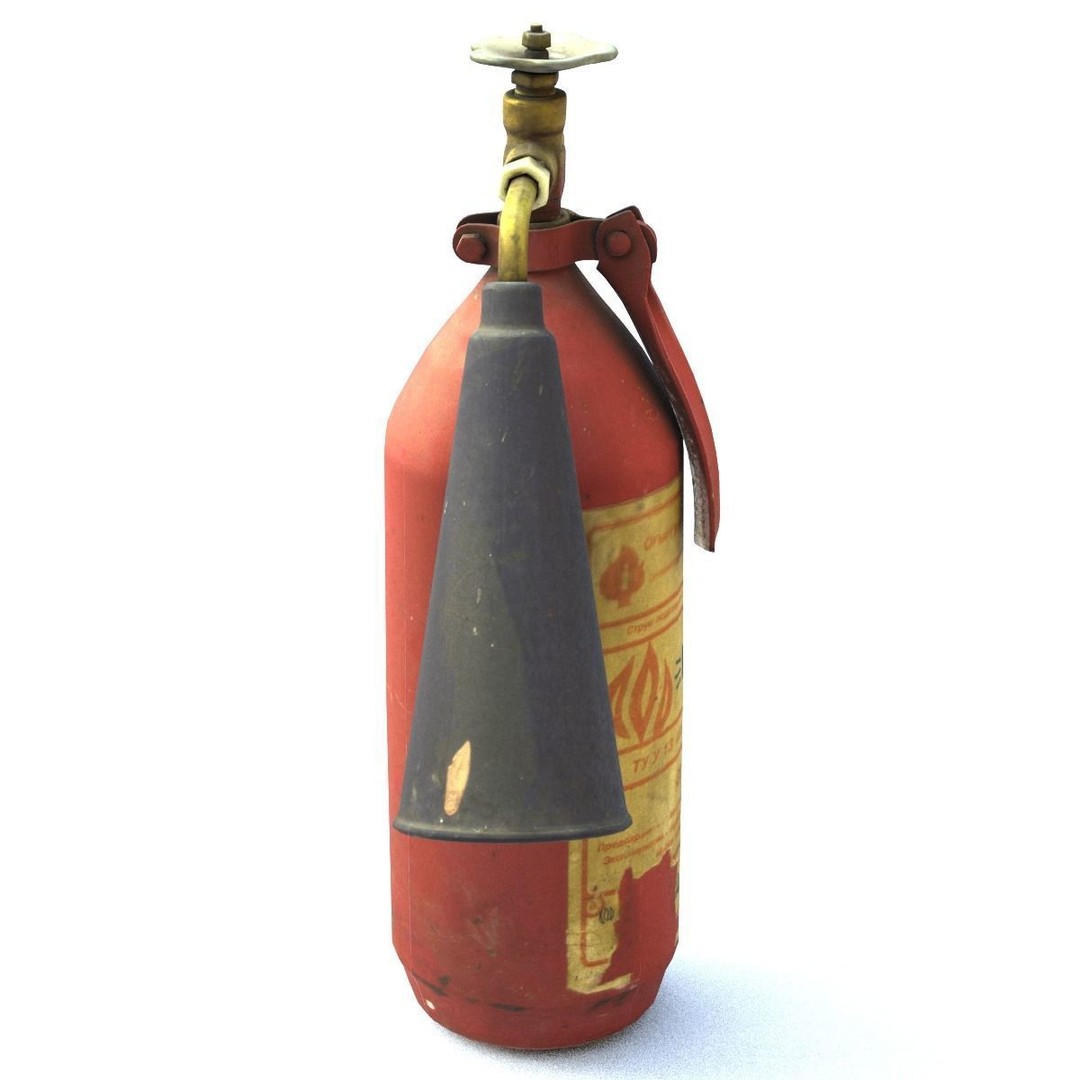 Fire Extinguisher 3D Model – Mid Poly Scanned Asset with PBR Textures - View 7