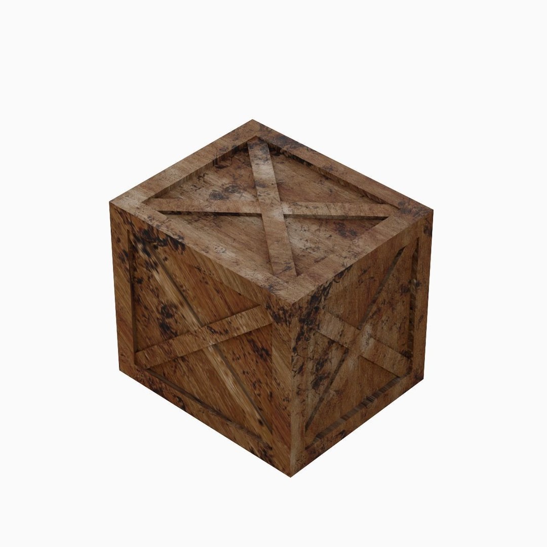 Wooden Box Crate 3D Model – Low Poly Game Asset, FBX, OBJ - View 10