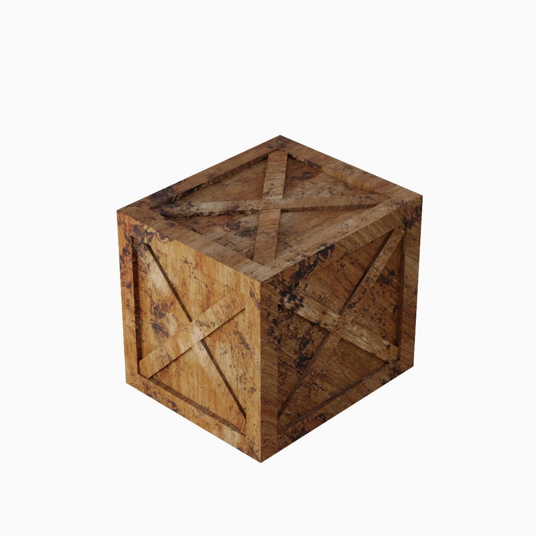 Wooden Box Crate 3D Model – Low Poly Game Asset, FBX, OBJ - View 11