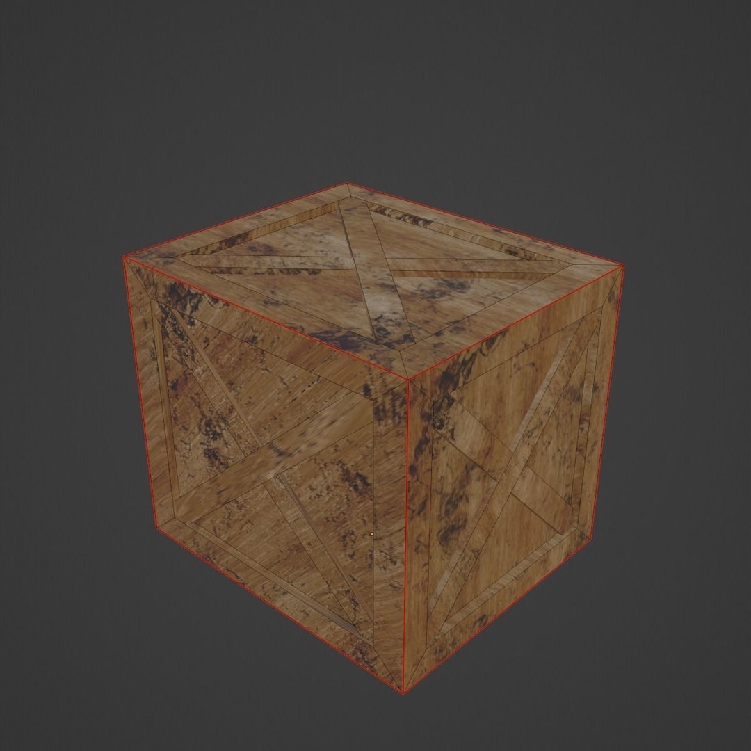 Wooden Box Crate 3D Model – Low Poly Game Asset, FBX, OBJ - View 13