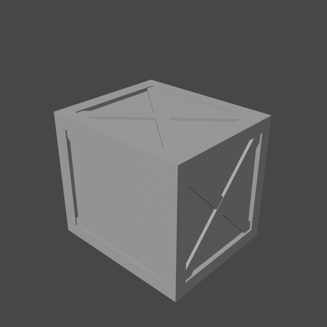 Wooden Box Crate 3D Model – Low Poly Game Asset, FBX, OBJ - View 14
