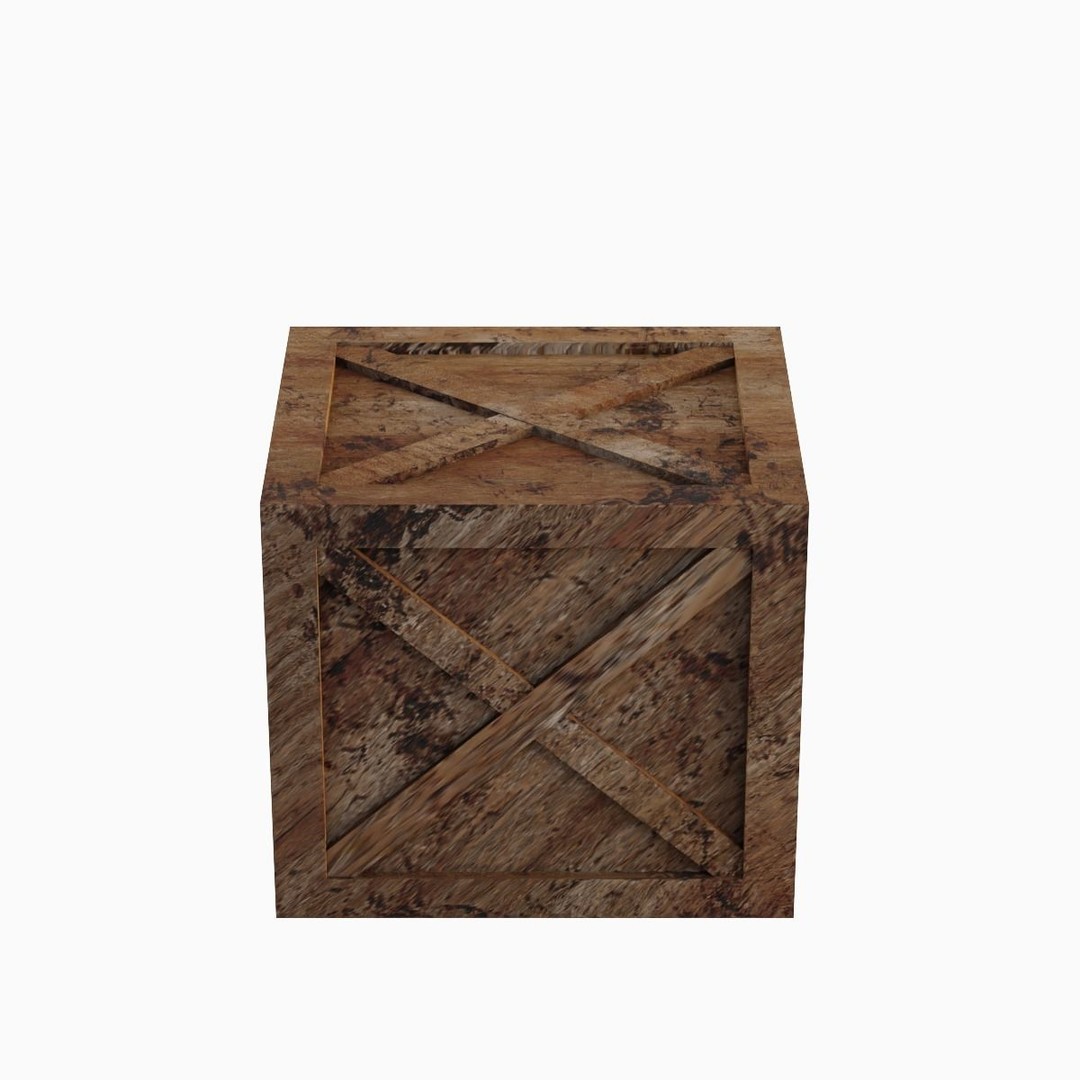 Wooden Box Crate 3D Model – Low Poly Game Asset, FBX, OBJ - View 6