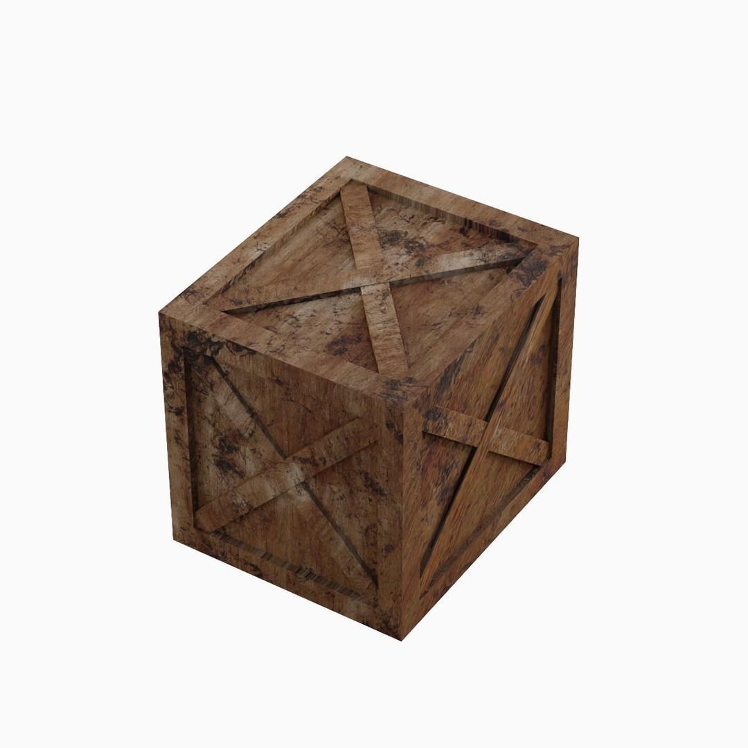 Wooden Box Crate 3D Model – Low Poly Game Asset, FBX, OBJ - View 9