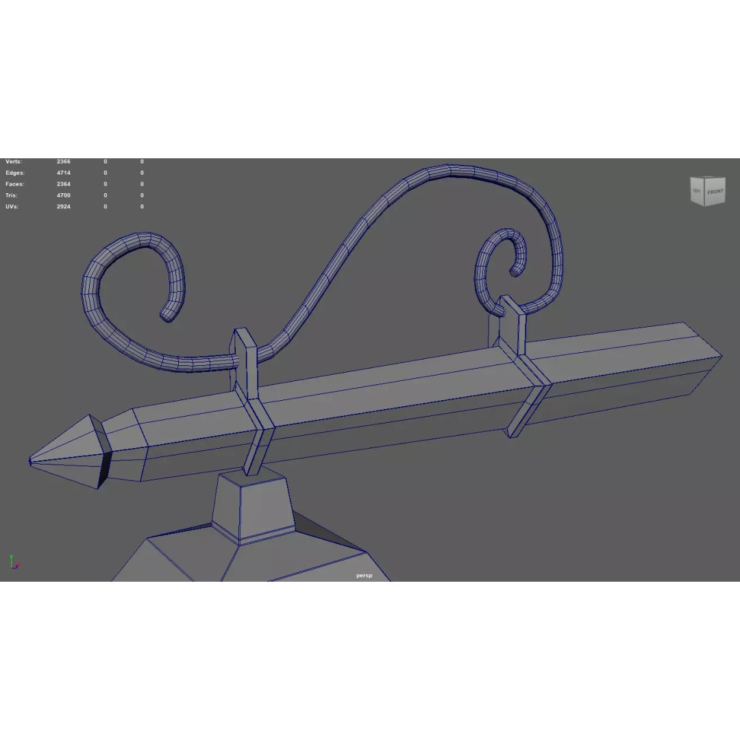 Old Lamp 3D Model – Vintage Low-Poly Decorative Lamp, FBX