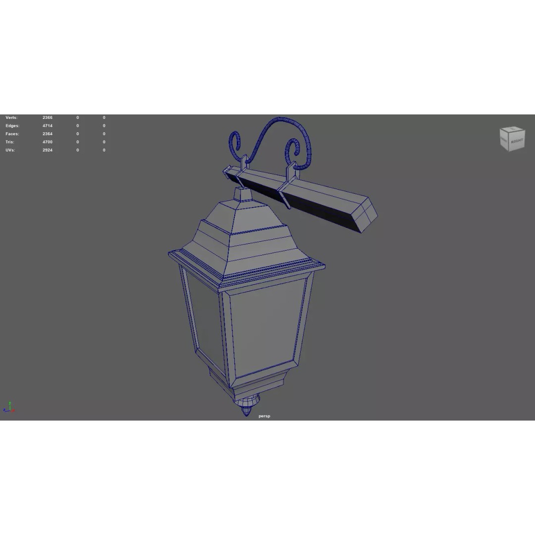 Old Lamp 3D Model – Vintage Low-Poly Decorative Lamp, FBX - View 10