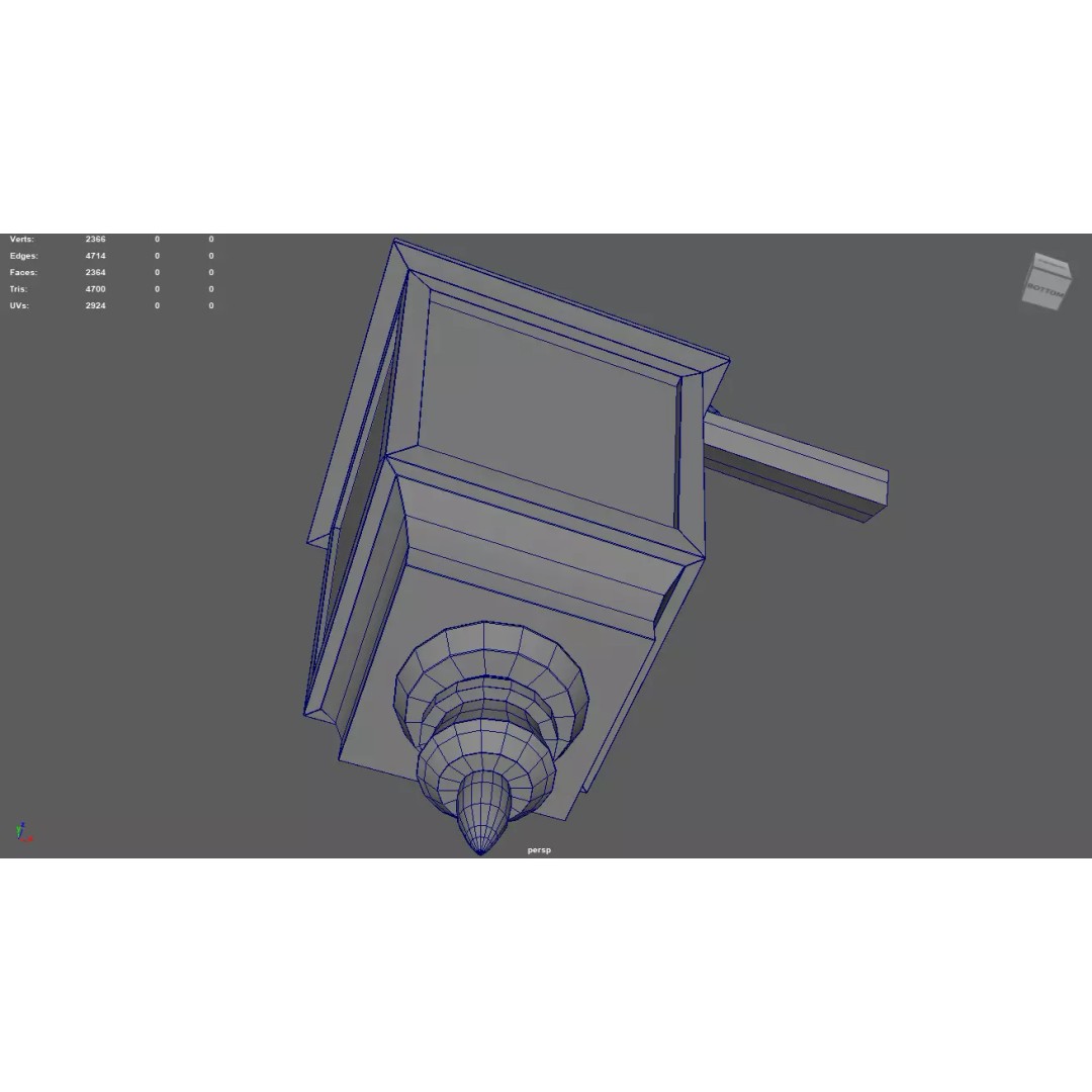 Old Lamp 3D Model – Vintage Low-Poly Decorative Lamp, FBX - View 11