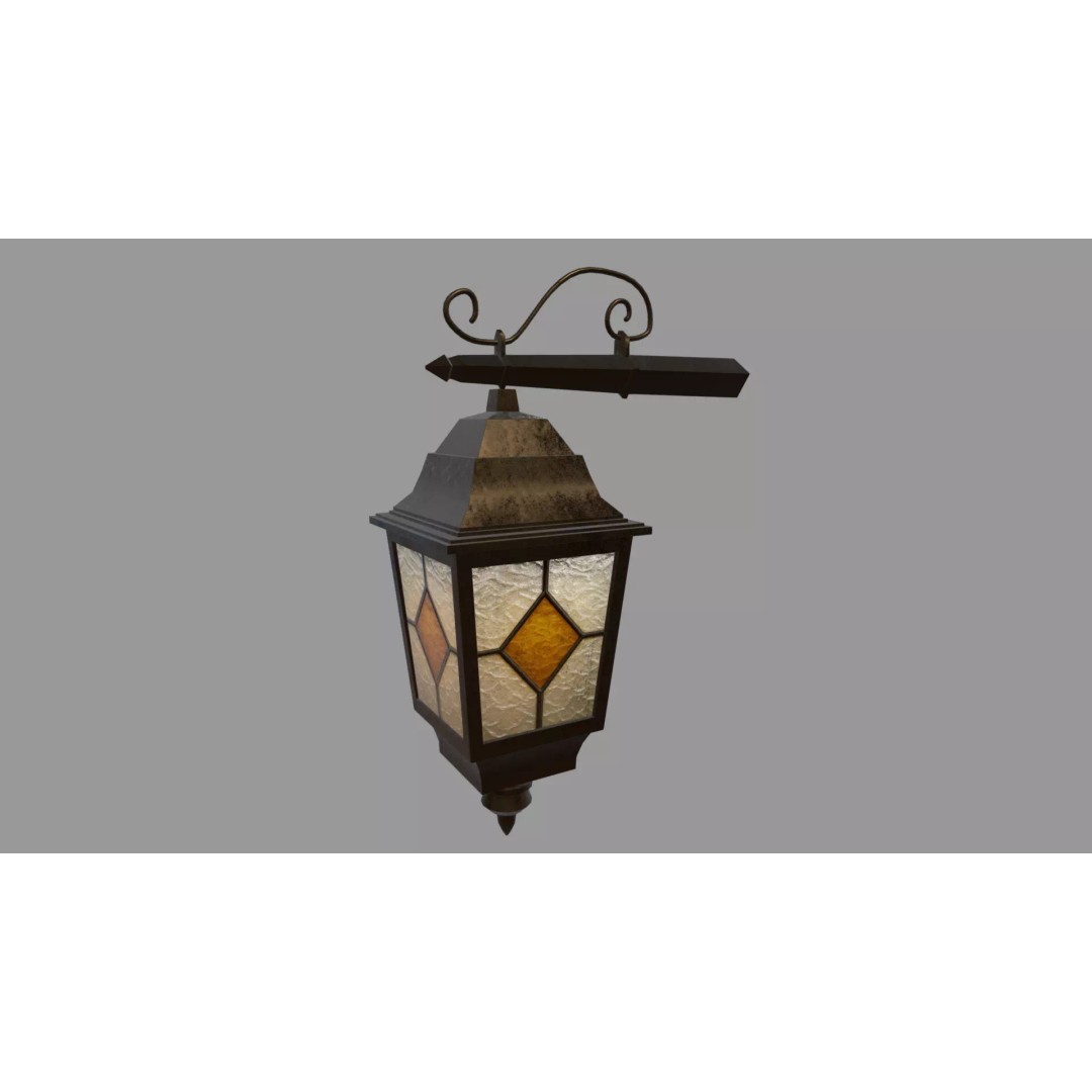 Old Lamp 3D Model – Vintage Low-Poly Decorative Lamp, FBX - View 2