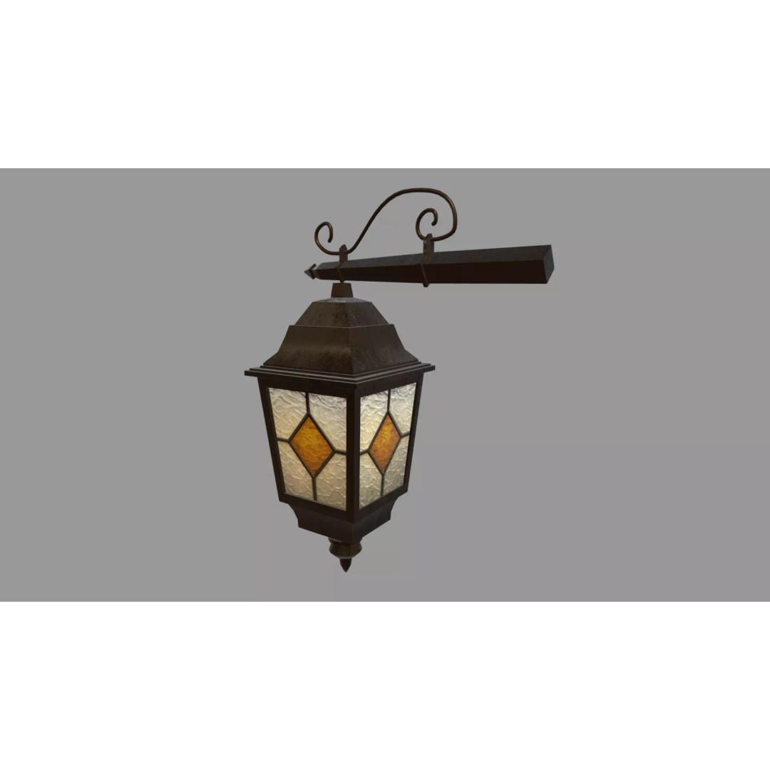 Old Lamp 3D Model – Vintage Low-Poly Decorative Lamp, FBX - View 3