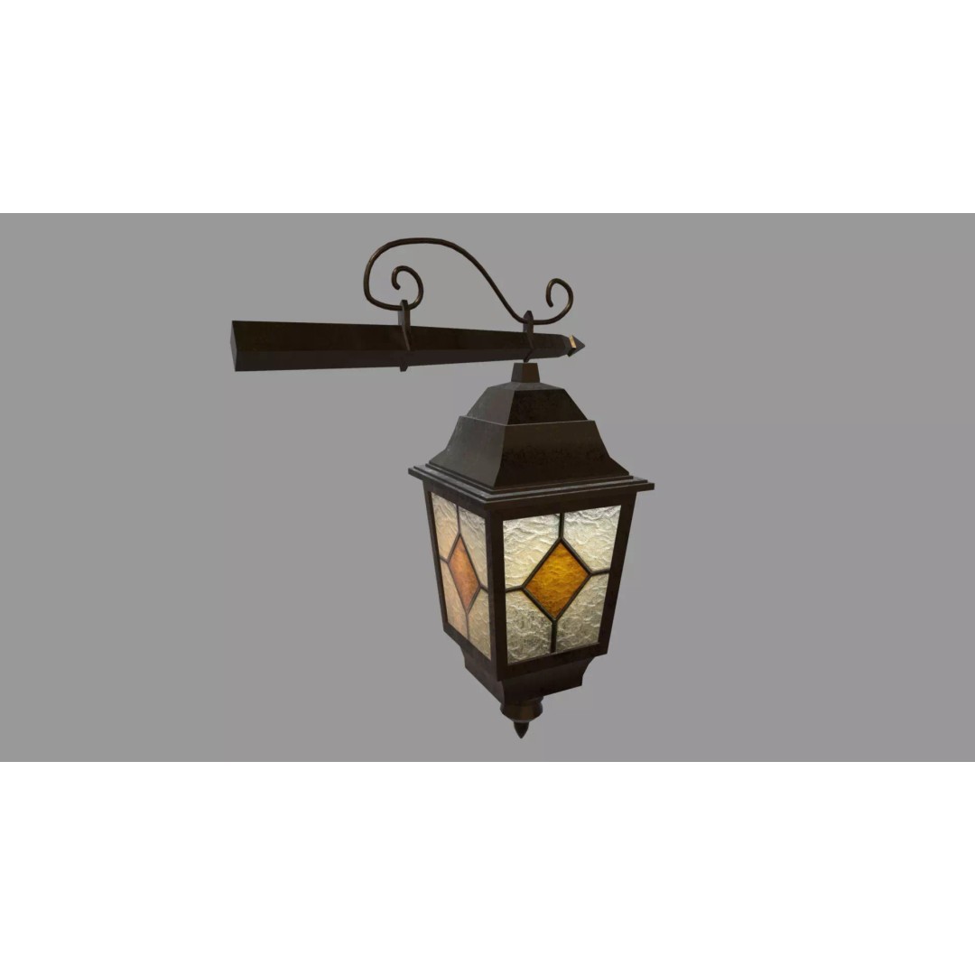 Old Lamp 3D Model – Vintage Low-Poly Decorative Lamp, FBX - View 4