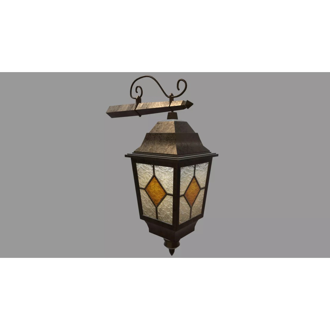 Old Lamp 3D Model – Vintage Low-Poly Decorative Lamp, FBX - View 5